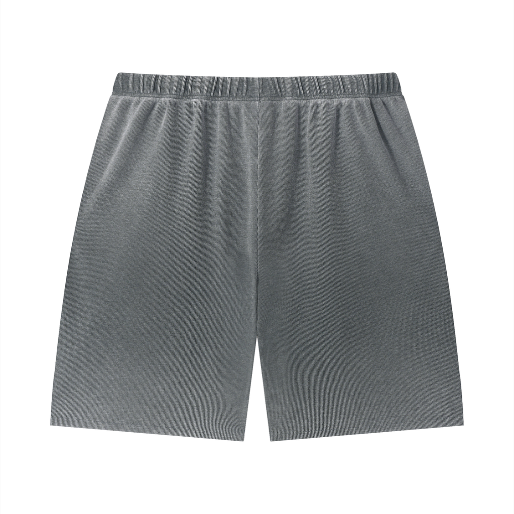 "Brooklyn Republic Essentials" Vintage Wash Sunfade Waffle Raw Hem Shorts