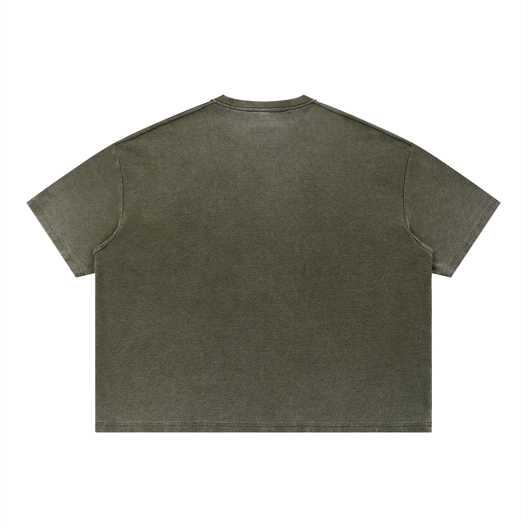 "Brooklyn Republic Essentials" Vintage Wash Sunfade Boxy Waffle T-Shirt