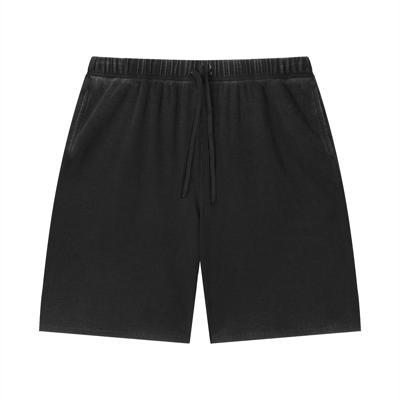 "Brooklyn Republic Essentials" Vintage Wash Sunfade Waffle Raw Hem Shorts