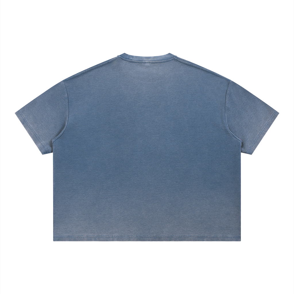 "Brooklyn Republic Essentials" Vintage Wash Sunfade Boxy Waffle T-Shirt